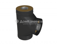 Сэндвич-тройник 90° К Grill'D EU AISI 304 0,8мм/ОС 0,5мм (D130/250) черный (порошковая краска)