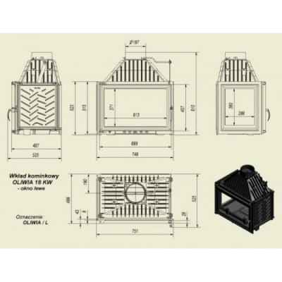Каминная топка Kratki Oliwia L Каминная топка Kratki Oliwia L