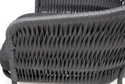 Обеденная группа 4SIS Диего 4-местная из роупа со стульями Бордо Цвет: серый гранит, серый