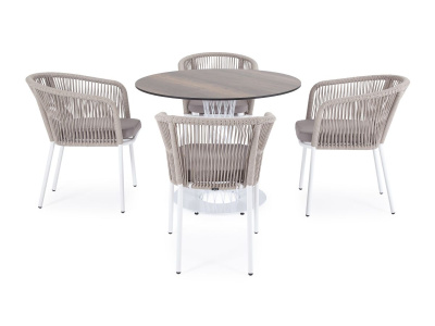 Обеденная группа 4SIS Диего 4-местная со стульями Марсель Цвет: дуб, бежевый