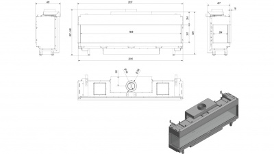 Топка газовая Kratki PRO LEO/L/200/G20 (магистральный газ)