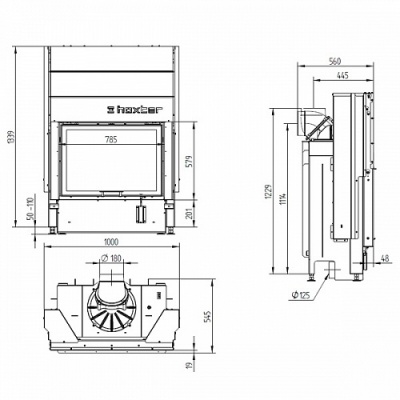 Каминная топка Hoxter HAKA 78/57h