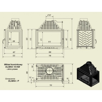 Каминная топка Kratki Oliwia LP Каминная топка Kratki Oliwia LP