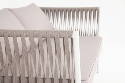 Диван 4SIS Касабланка 2-местный из роупа Цвет: светло-серый (RAL7035) шагрень, серо-коричневый, Neo ash