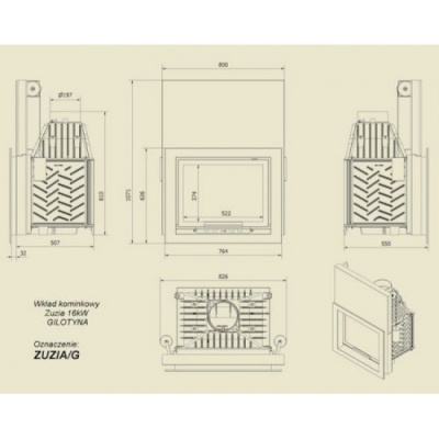 Каминная топка Kratki Zuzia G Каминная топка Kratki Zuzia G