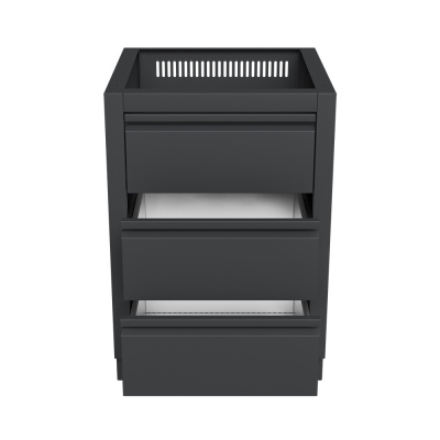 Тумба с двумя выдвижными ящиками и фальш-панелью 850 Черный