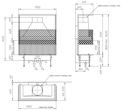 Топка Metalfire Universal MF 1300-50 W 3S