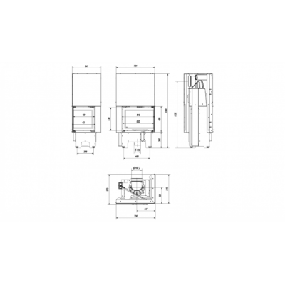 Каминная топка Kratki VNP 610 430 Каминная топка Kratki VNP 610 430