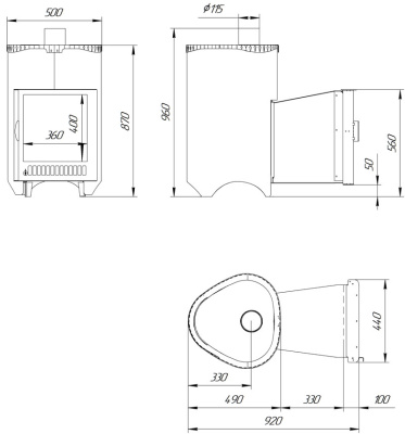 Дровяная печь Ферингер Оптима ПФ в кожухе (Стандарт), до 28 м³