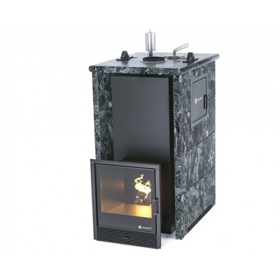 Печь для бани ИзиСтим Геленджик-М2 в трёхстороннем кожухе из пироксенита сталь AISI 430 Печь для бани ИзиСтим Геленджик-М2 в трёхстороннем кожухе из пироксенита сталь AISI 430