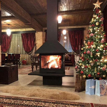 Островной камин на заказ