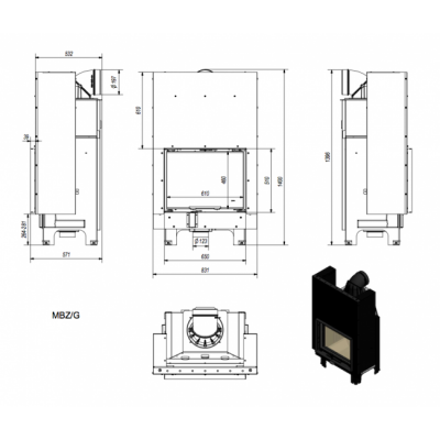 Каминная топка Kratki MBZ G Каминная топка Kratki MBZ G