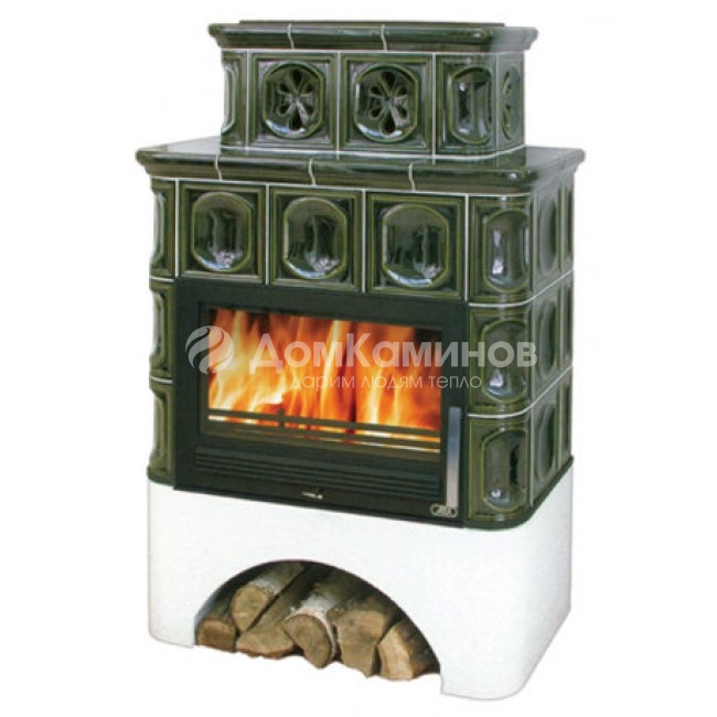 Печь-камин ABX KARELIE, с теплообменником (зеленый)