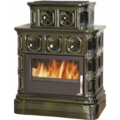 Печь-камин ABX KARELIE P OX, с кафельным цоколем (зеленый) Печь-камин ABX KARELIE P OX, с кафельным цоколем (зеленый)