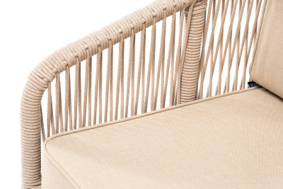 Кресло 4SIS Канны из роупа, основание дуб, роуп бежевый, ткань бежевая 052 Кресло 4SIS Канны из роупа, основание дуб, роуп бежевый, ткань бежевая 052