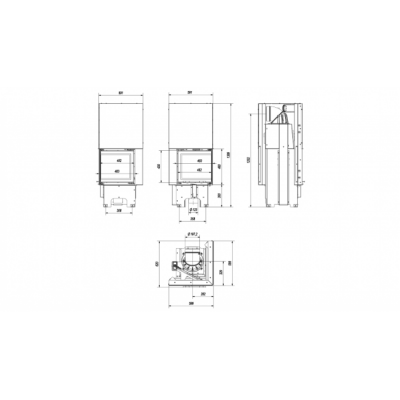Каминная топка Kratki VNP 480 480 Каминная топка Kratki VNP 480 480