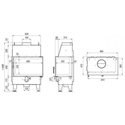 Топка Defro Home Impuls ME угловая, 8 кВт, 670/450/380мм Топка Defro Home Impuls ME угловая, 8 кВт, 670/450/380мм