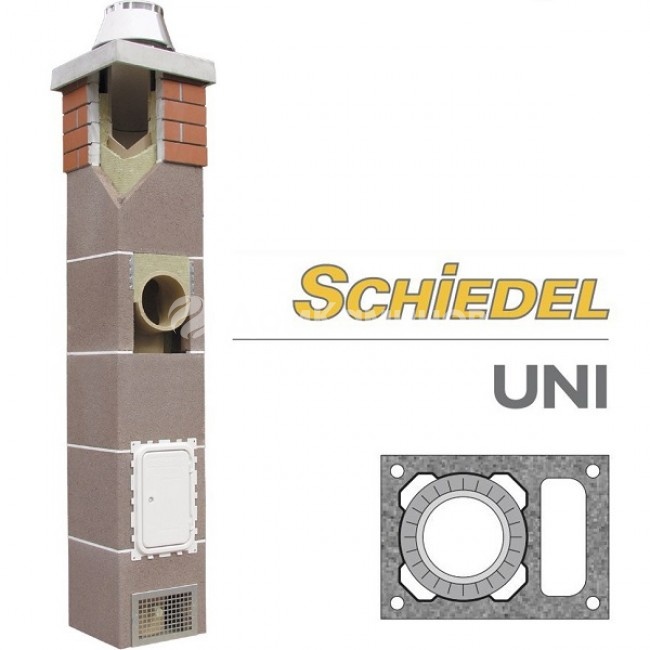 Керамический дымоход Schiedel UNI одноходовой с вент.каналом д=140 мм, высота 8м