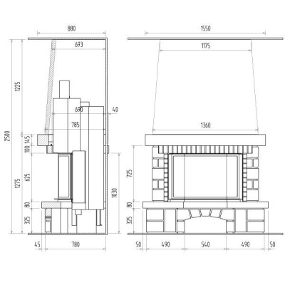 Каминная облицовка Supra Auriac 97
