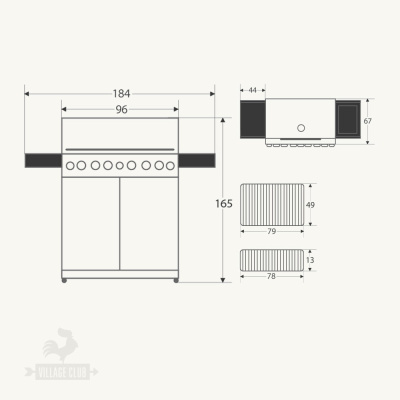 Гриль газовый Weber Summit E-670 GBS, (Цвет: черный)
