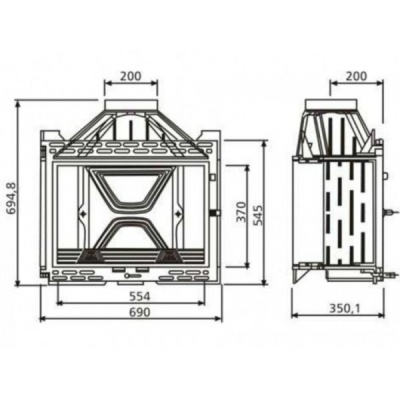 Каминная топка Cheminees Diffusion A1 с шибером