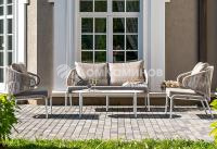 Лаунж-зона 4SIS Милан 4-местная из роупа, каркас белый, роуп бежевый