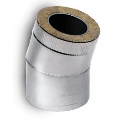 Отвод Вулкан 15° DOTH D104 с изол.50мм, нерж 321/нерж304 Отвод Вулкан 15° DOTH D104 с изол.50мм, нерж 321/нерж304