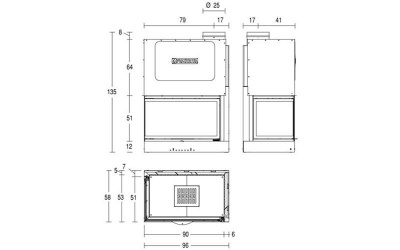 Каминная топка Piazzetta MA 283 SL DX Каминная топка Piazzetta MA 283 SL DX