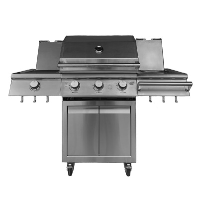 Газовый гриль B-Fire Kutuzov Premium 3 (2 столика + тележка 60 см.), нерж. сталь