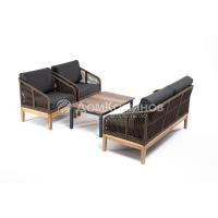 Лаунж-зона 4SIS Канны 4-местная из роупа со столиком Канны Цвет: дуб, коричневый