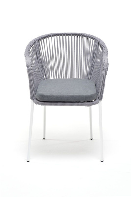 Стул 4SIS Лион из роупа Цвет: белый, светло-серый Стул 4SIS Лион из роупа Цвет: белый, светло-серый