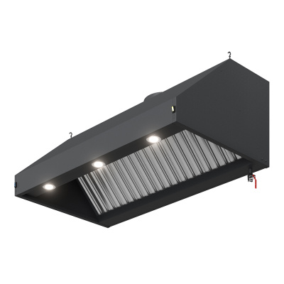 Зонт вытяжной колпакового типа S1 с подсветкой Черный