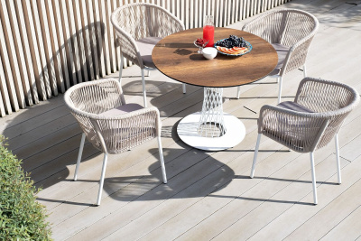 Стул из роупа 4SIS Марсель Цвет: белый шагрень, бежевый Стул из роупа 4SIS Марсель Цвет: белый шагрень, бежевый