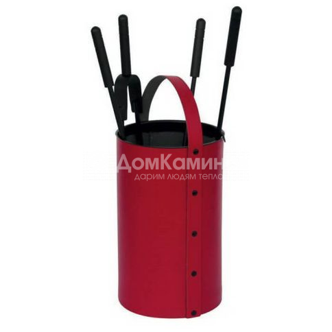 Каминный набор Comex 50.240R Ecopelle rosso 4 Accessori H.62