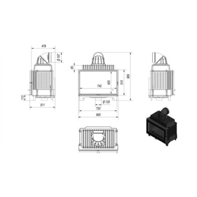Каминная топка Kratki FRANEK 14 Каминная топка Kratki FRANEK 14