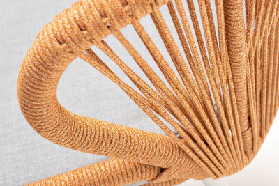 Стул 4SIS Милан из роупа, Каркас алюминий светло-серый муар, роуп оранжевый меланж, ткань светло-серая