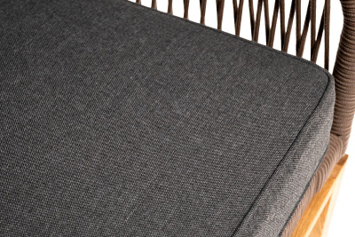 Диван 4SIS Канны 2-местный из роупа; основание дуб, роуп коричневый, ткань темно-серая 027