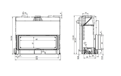 Каминная топка Austroflamm 120x45 прямая