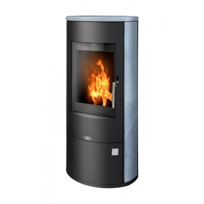 Печь-камин ABX Aspen 7 (черная сталь тальк с верхней плитой)