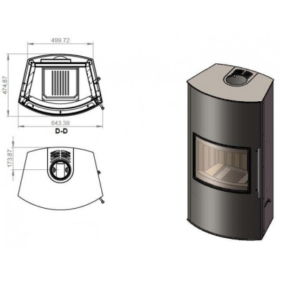 Печь-камин Ember Gordana 480L Печь-камин Ember Gordana 480L