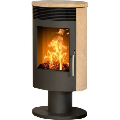 Печь-камин ABX Tartu 5 поворотный (черная сталь, бразильский песч.с верх. плитой)