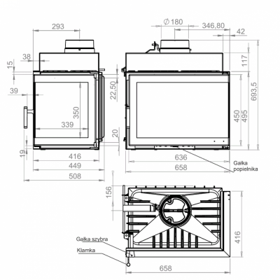 Каминная топка Nordflam Trent P Каминная топка Nordflam Trent P