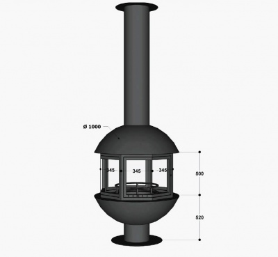 Центральный камин Fireline PANORAMIC