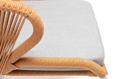 Стул 4SIS Милан из роупа, Каркас алюминий светло-серый муар, роуп оранжевый меланж, ткань светло-серая