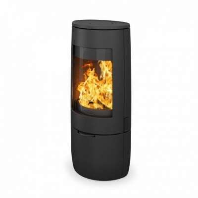 Печь-камин Dovre BOLD 400, дровяная, дизайнерская, на подставке с изогнутым стеклом