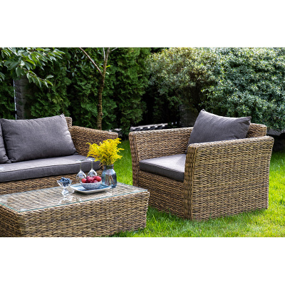 Комплект садовой мебели 4SIS Капучино Сингл (гиацинт) Цвет: соломенный Комплект садовой мебели 4SIS Капучино Сингл (гиацинт) Цвет: соломенный