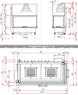 Каминная топка Schmid Ekko L 10057 h