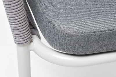 Стул из роупа 4SIS Марсель, Каркас алюминий белый муар, роуп светло-серый, ткань светло-серая Стул из роупа 4SIS Марсель, Каркас алюминий белый муар, роуп светло-серый, ткань светло-серая
