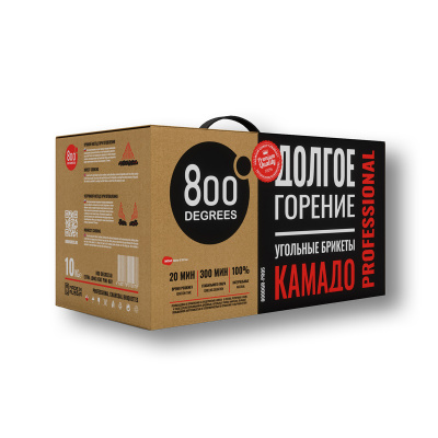 Угольные брикеты 800 DEGREES PROFESSIONAL, 10 КГ