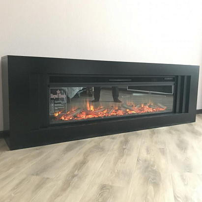 Портал Line 60 черный с очагом Vision 60 LOG